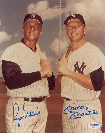 Lot #971 Mickey Mantle and Roger Maris: ?M & M Boys? signed photo, graded a ?10? by PSA - Image 2