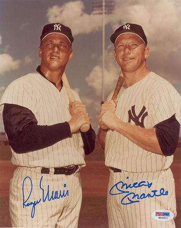 Lot #971 Mickey Mantle and Roger Maris: ?M & M Boys? signed photo, graded a ?10? by PSA - Image 1