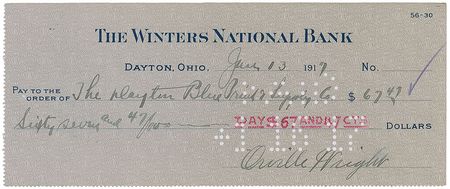 Lot #461 Orville Wright Check - Image 2