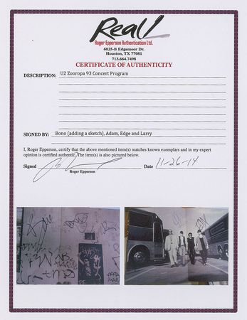 Lot #811 U2: Program used for the Zoo TV Tour - Image 4