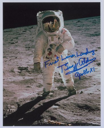 Lot #483 Buzz Aldrin Signed Photograph - Image 1