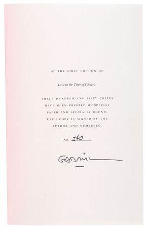 Lot #639 Gabriel Garcia Marquez: Beautiful limited edition of Love in the Time of Cholera - Image 1