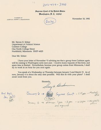 Lot #267 Harry A. Blackmun - Image 2