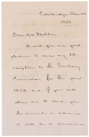 Lot #703 Henry Wadsworth Longfellow Handwritten Letter Signed - Image 1
