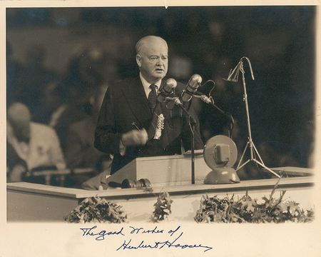Lot #44 Herbert Hoover Signed Photograph - Image 1