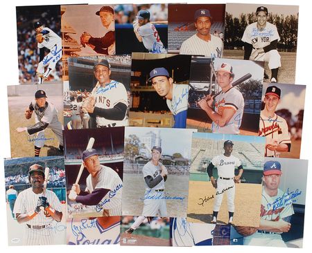 Lot #992 Baseball Hall of Famers Signed Photographs - Image 1
