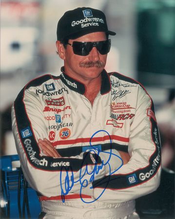 Lot #1001 Dale Earnhardt Signed Photograph and Program - Image 1