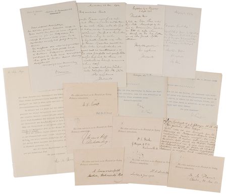 Lot #163 Ludwig Boltzmann: Tremendous archive of influential early scientists and mathematicians, including Planck, Sommerfeld, Van der Waals, Frege, and Zeeman - Image 1