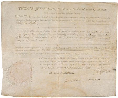 Lot #4 Thomas Jefferson and James Madison: