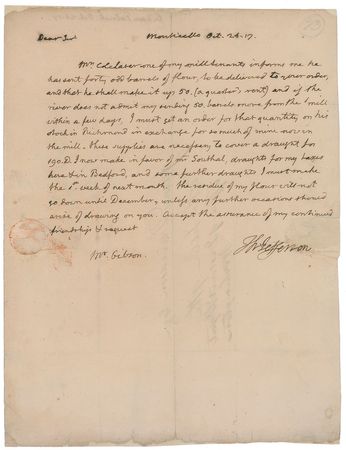 Lot #3 Thomas Jefferson: Desirable 1817