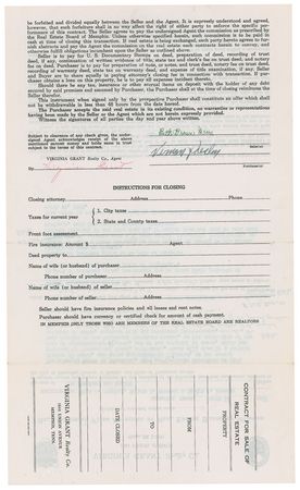 Lot #806 Elvis Presley: Graceland: The first contract for Graceland - Image 2