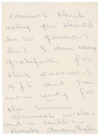 Lot #882 Audrey Hepburn: Fabulous swatch and design sketch for ?the beautiful and enchanting dresses you sent me?the materials are exquisite and a perfect fit? - Image 4
