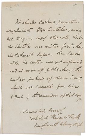 Lot #631 Charles Dickens: Reflecting on his earliest works??Sketches,? ?Pickwick Papers,? and the famous ?Oliver Twist? - Image 2