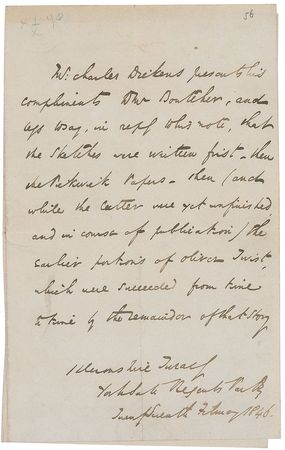 Lot #631 Charles Dickens: Reflecting on his earliest works??Sketches,? ?Pickwick Papers,? and the famous ?Oliver Twist? - Image 1