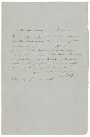 Lot #624 Honore de Balzac: Boldly penned in the year of his magnum opus - Image 1