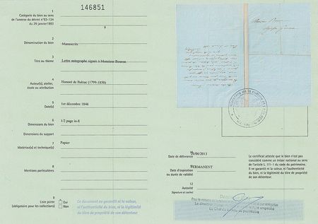 Lot #624 Honore de Balzac: Boldly penned in the year of his magnum opus - Image 2