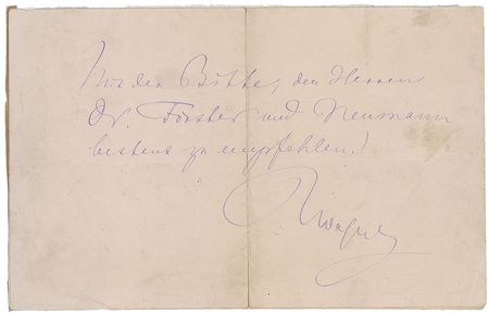 Lot #752 Richard Wagner Signed Note - Image 1