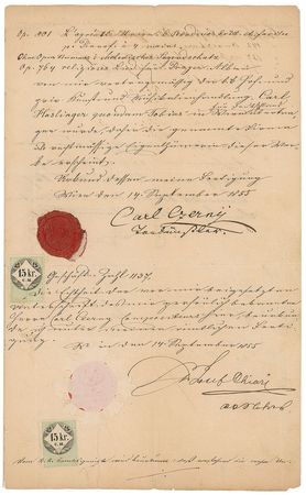 Lot #728 Carl Czerny Signed Document - Image 3