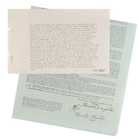 Lot #930 Buster Keaton Signed Document - Image 1