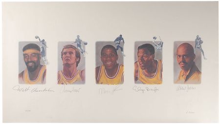 Lot #1006 LA Lakers Legends Signed Print - Image 2