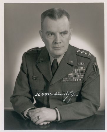 Lot #381 Anthony McAuliffe Signed Photograph - Image 1