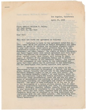 Lot #874 The Gallant Hours Signed Document - Image 1