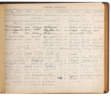 Lot #446 Aviators: Flight register from Floyd Bennett Field, including entries from Earhart and Post - Image 3