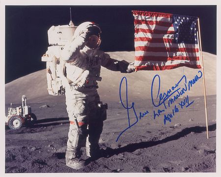 Lot #521 Gene Cernan Signed Photographs - Image 1
