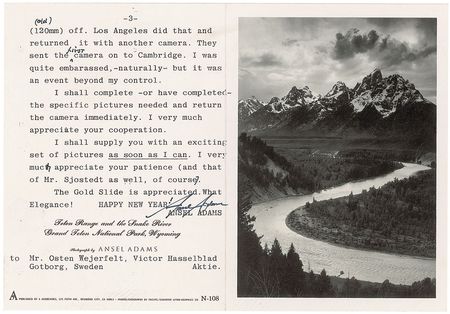 Lot #540 Ansel Adams: Forty letters exchanged between Ansel Adams and Hasselblad??The Superwide Hasselblad is indeed a masterpiece!? - Image 8