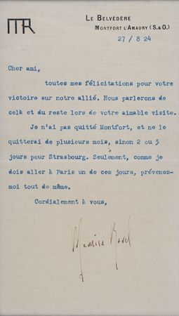 Lot #739 Maurice Ravel Typed Letter Signed - Image 2