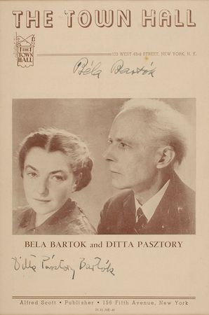 Lot #722 Bela Bartok Program - Image 1