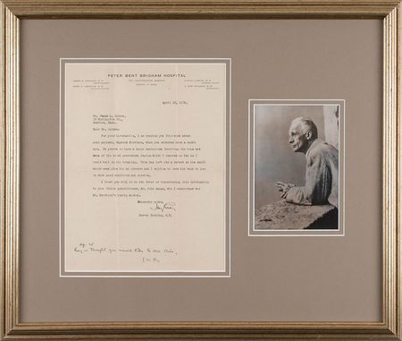 Lot #164 Harvey Cushing: Cushing returns a neurosurgical patient “in such good condition and spirits” - Image 1