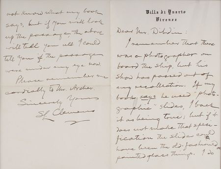 Lot #628 Samuel L. Clemens: Remarks on the accuracy of his best-selling book - Image 2