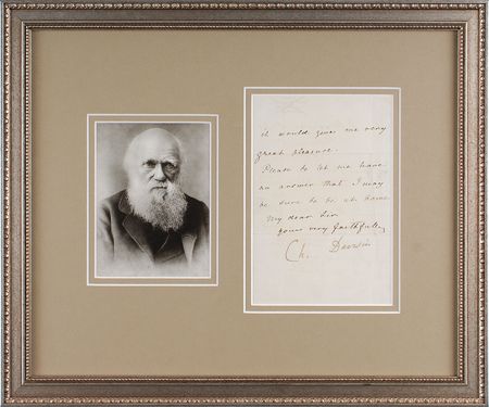 Lot #166 Charles Darwin: The naturalist selects one o’clock for a London luncheon - Image 1