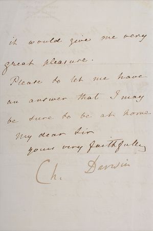 Lot #166 Charles Darwin: The naturalist selects one o’clock for a London luncheon - Image 3