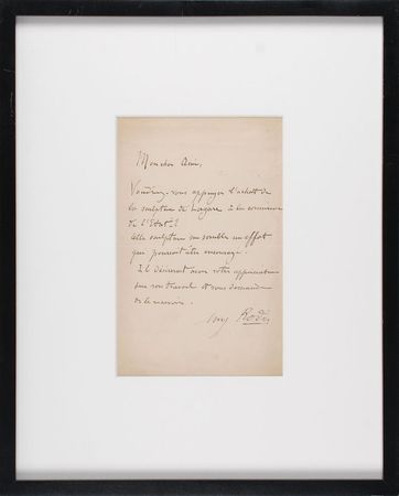Lot #566 Auguste Rodin Signed Letter - Image 1