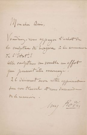 Lot #566 Auguste Rodin Signed Letter - Image 2