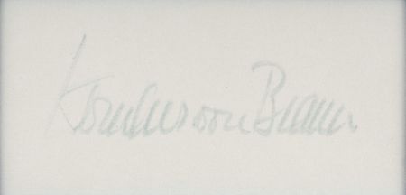 Lot #525 Wernher von Braun Signature - Image 1