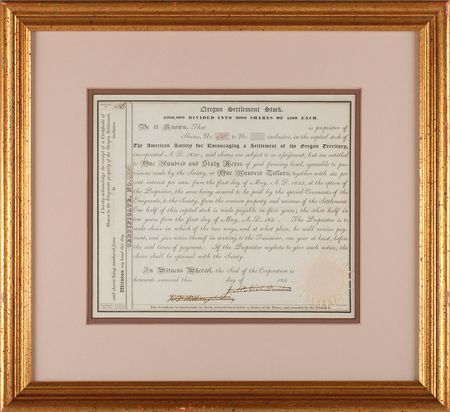 Lot #145 Oregon Territory Document - Image 1