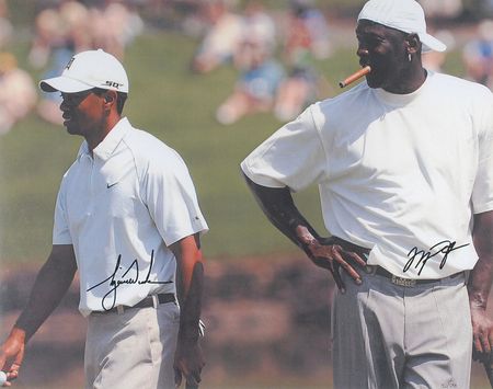 Lot #968 Michael Jordan and Tiger Woods Signed Photograph - Image 2