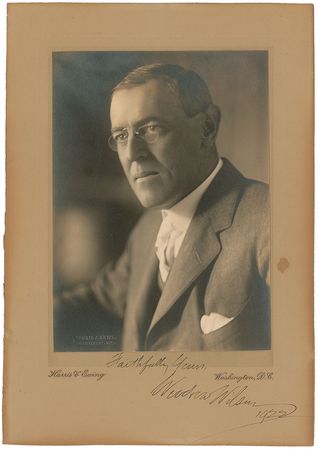 Lot #42 Woodrow Wilson Signed Photograph - Image 1