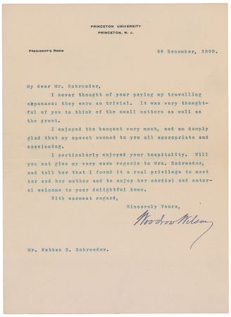 Lot #80 Woodrow Wilson Typed Letter Signed - Image 2