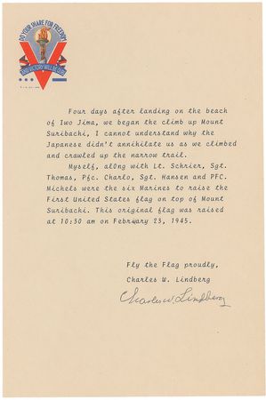 Lot #426 Iwo Jima: Charles W. Lindberg - Image 1