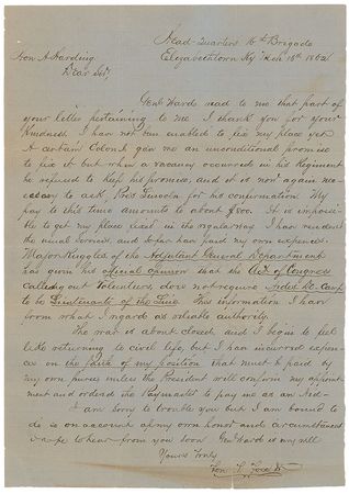 Lot #19 Abraham Lincoln: Lincoln submits a desperate soldier’s plea for money earned as a first Lieutenant and Aide-de-Camp - Image 3