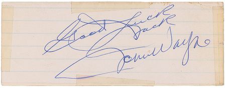 Lot #899 John Wayne Signature - Image 2