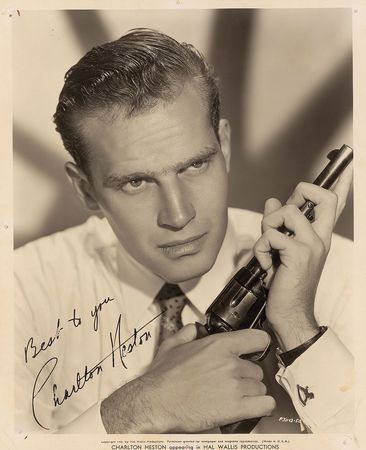 Lot #929 Charlton Heston Signed Photograph - Image 1