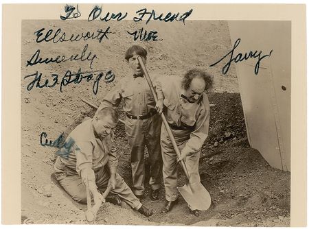 Lot #954 Three Stooges: Moe Howard Signed Photograph and Signed Note - Image 1