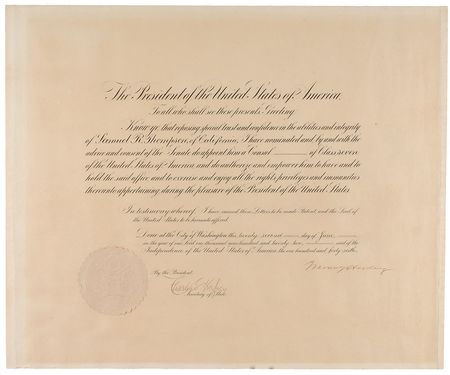 Lot #43 Warren G. Harding: Scarce Harding–Hughes diplomatic appointment - Image 1