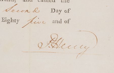 Lot #128 Patrick Henry: Impressive 1785 document by the oft-quoted founding father - Image 2