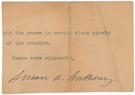 Lot #261 Susan B. Anthony Signature - Image 1
